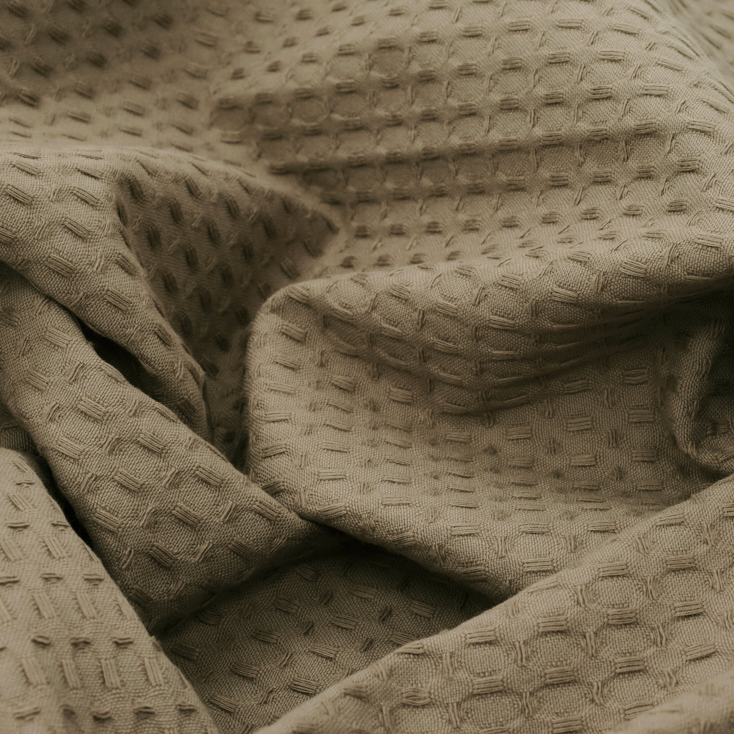 Plaid Waflle 100% algodón Wallnut 130x170 cm