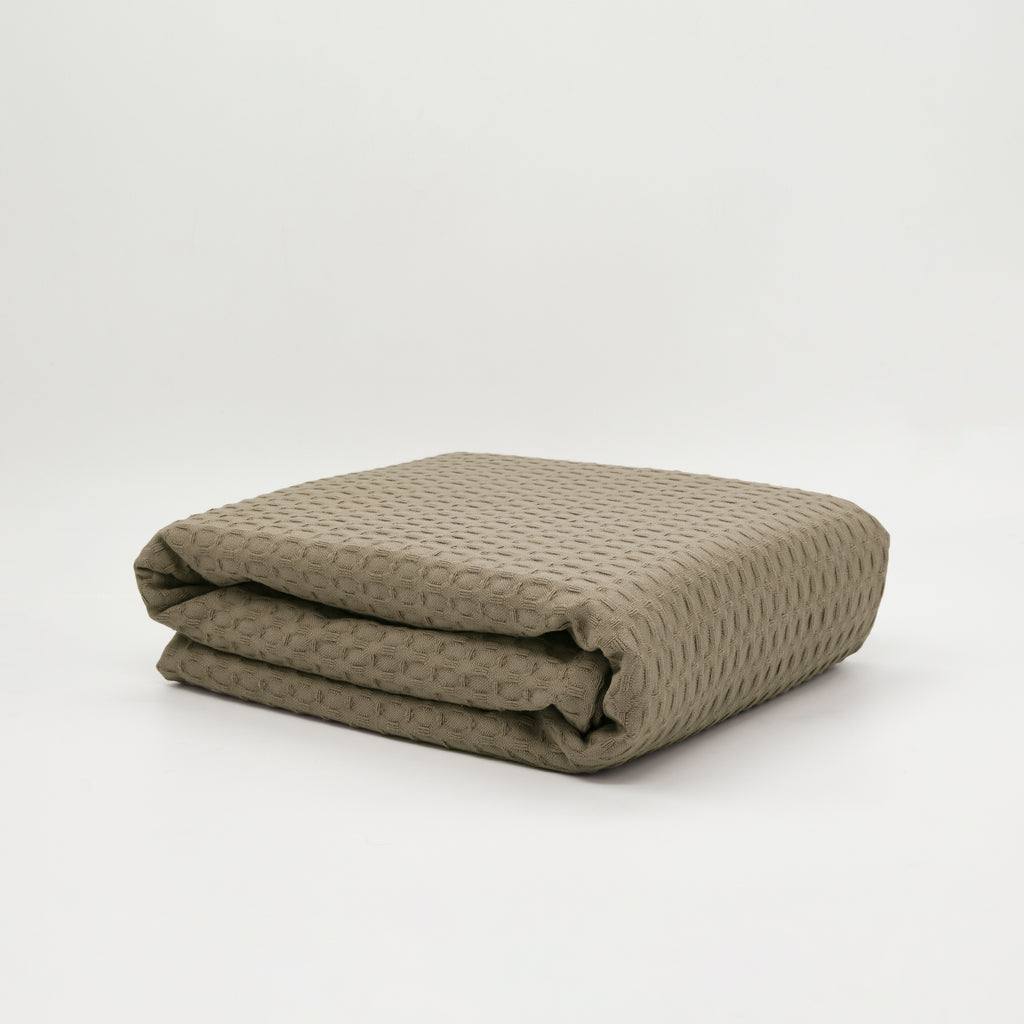 Plaid Waflle 100% algodón Wallnut 130x170 cm