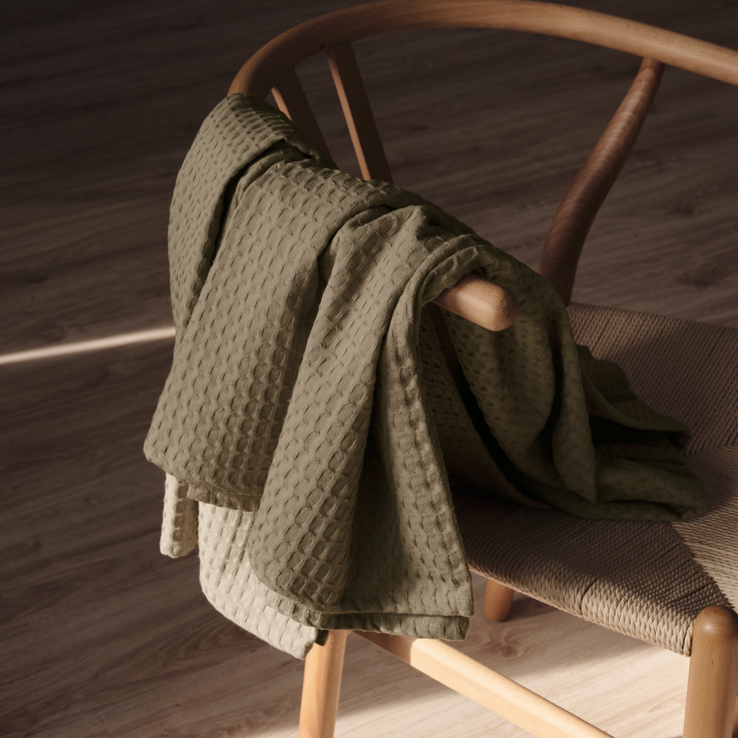 Plaid Waflle 100% algodón Wallnut 130x170 cm
