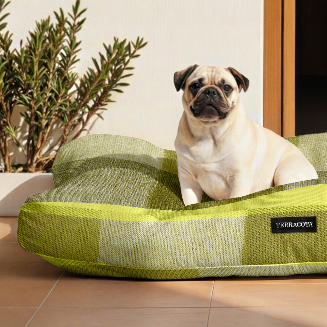 Cama de mascota 100% algodón antimanchas Bath Verde