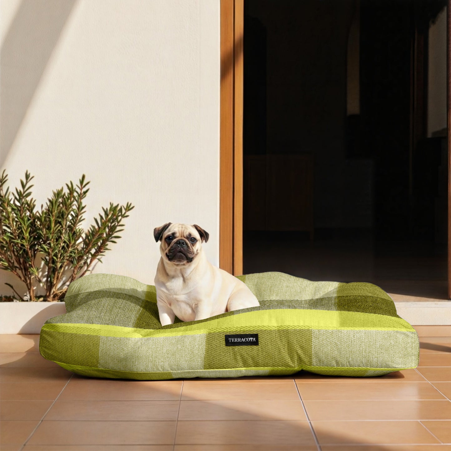 Cama de mascota 100% algodón antimanchas Bath Verde