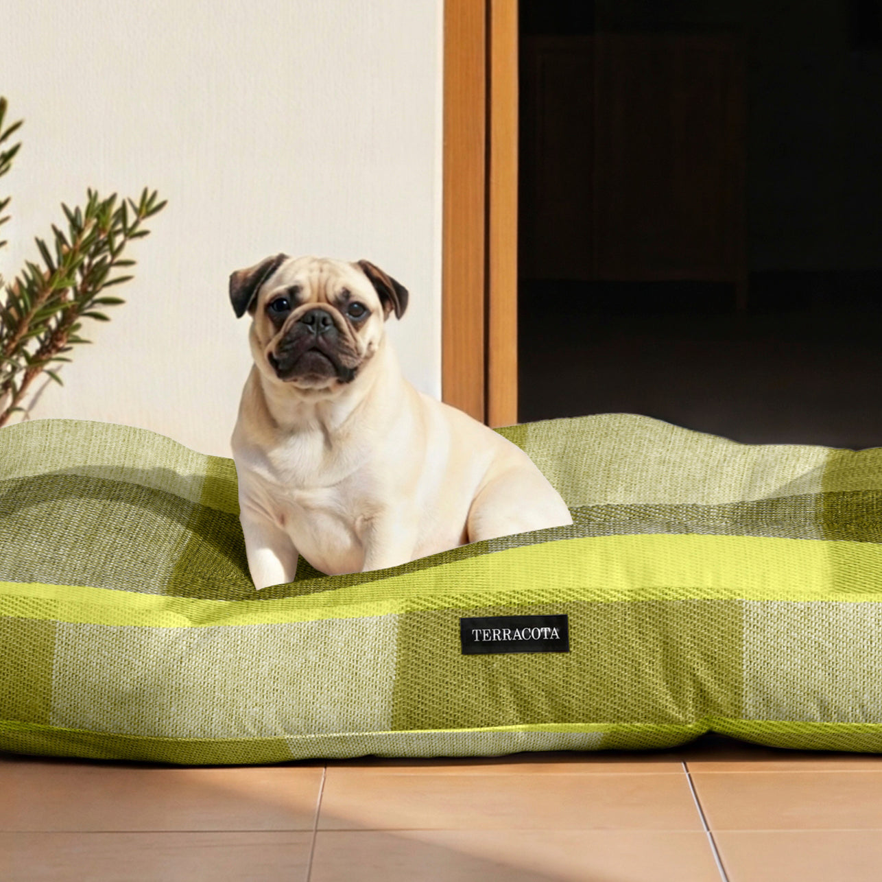 Cama de mascota 100% algodón antimanchas Bath Verde