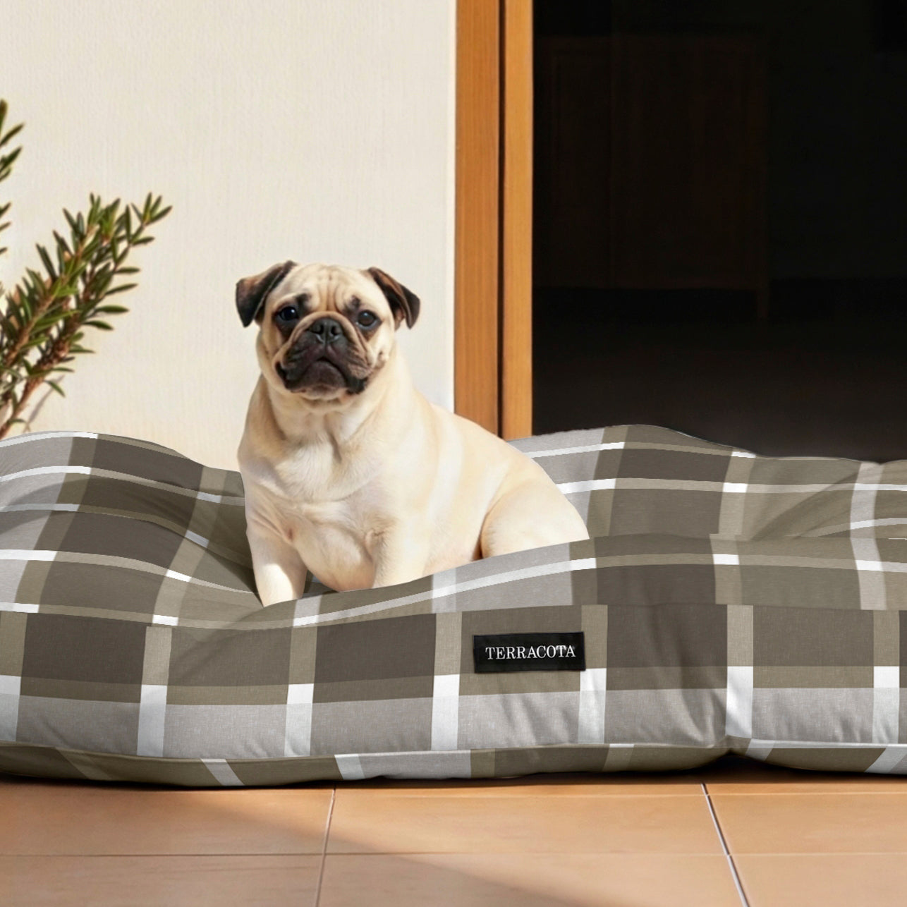 Cama de mascota 100% algodón antimanchas Sutton Marron