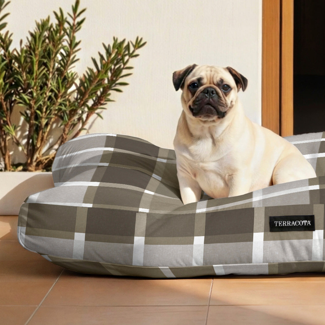 Cama de mascota 100% algodón antimanchas Sutton Marron
