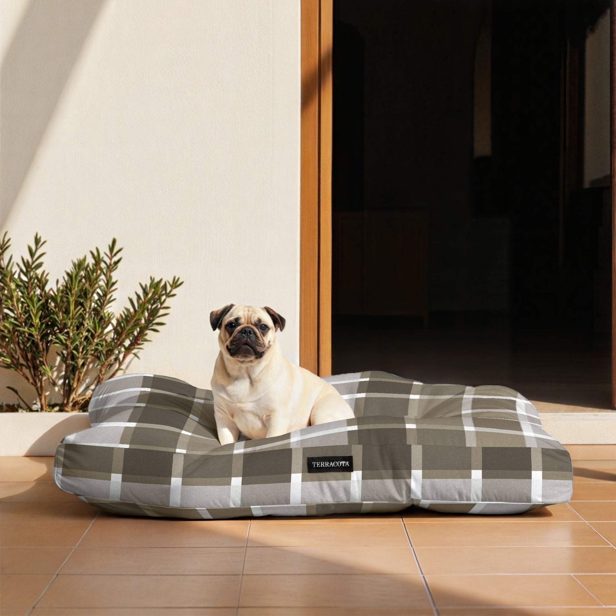 Cama de mascota 100% algodón antimanchas Sutton Marron