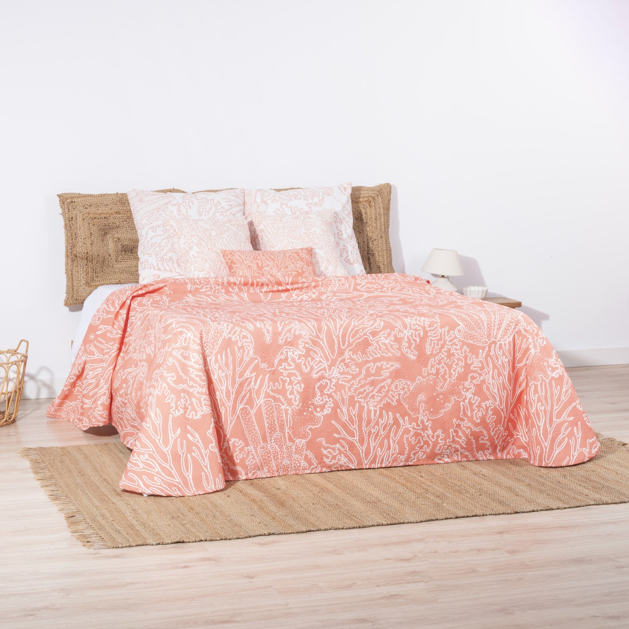 Colcha de verano estampada Estarit Coral