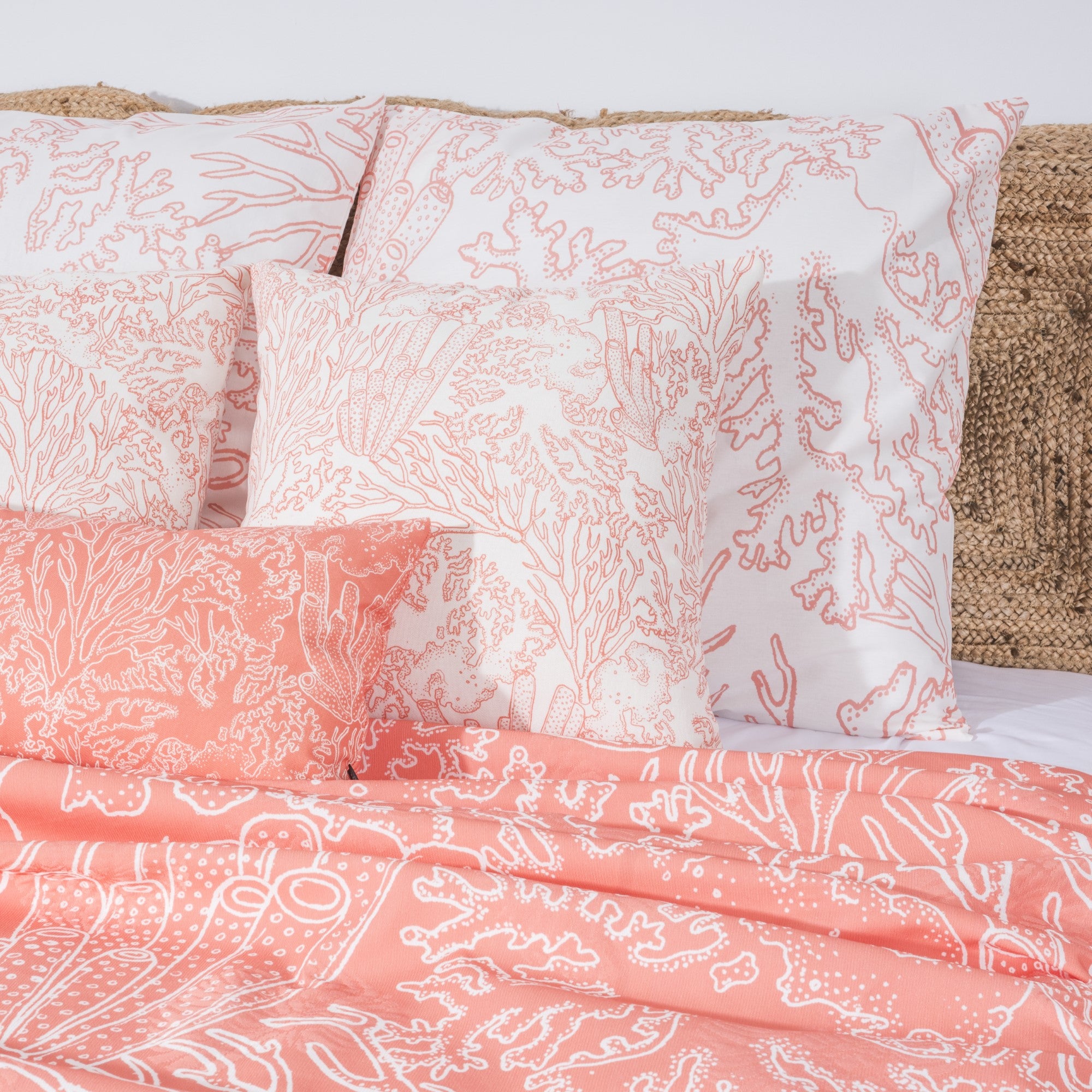 Colcha de verano estampada Estarit Coral