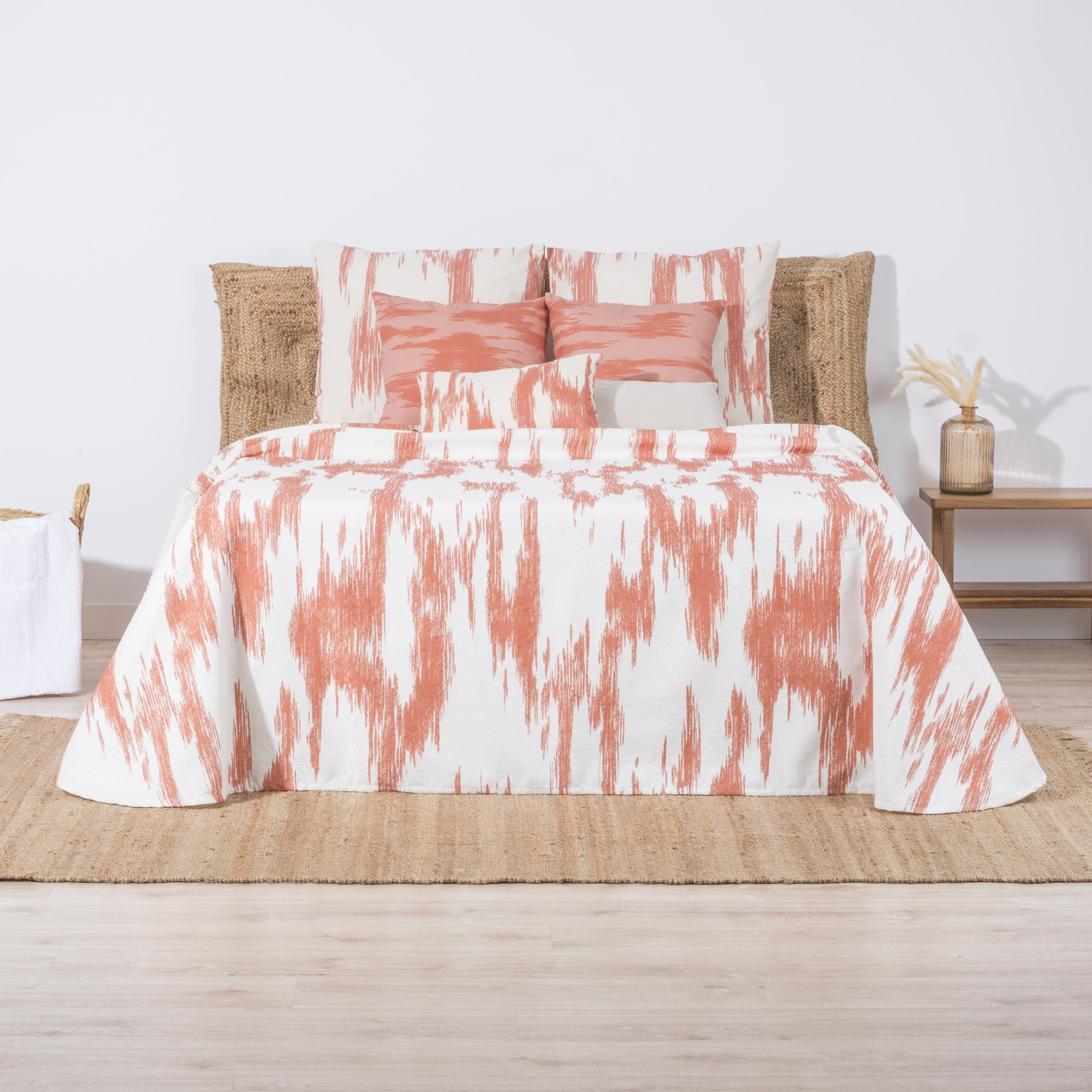 Colcha de verano estampada Mahón Teja