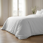 Housse de couette en percale blanc optique 200 fils