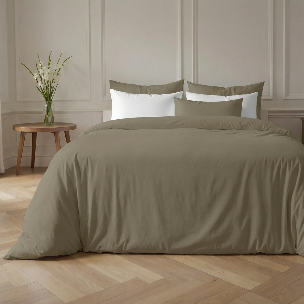 Funda nórdica Greige percal 200 hilos