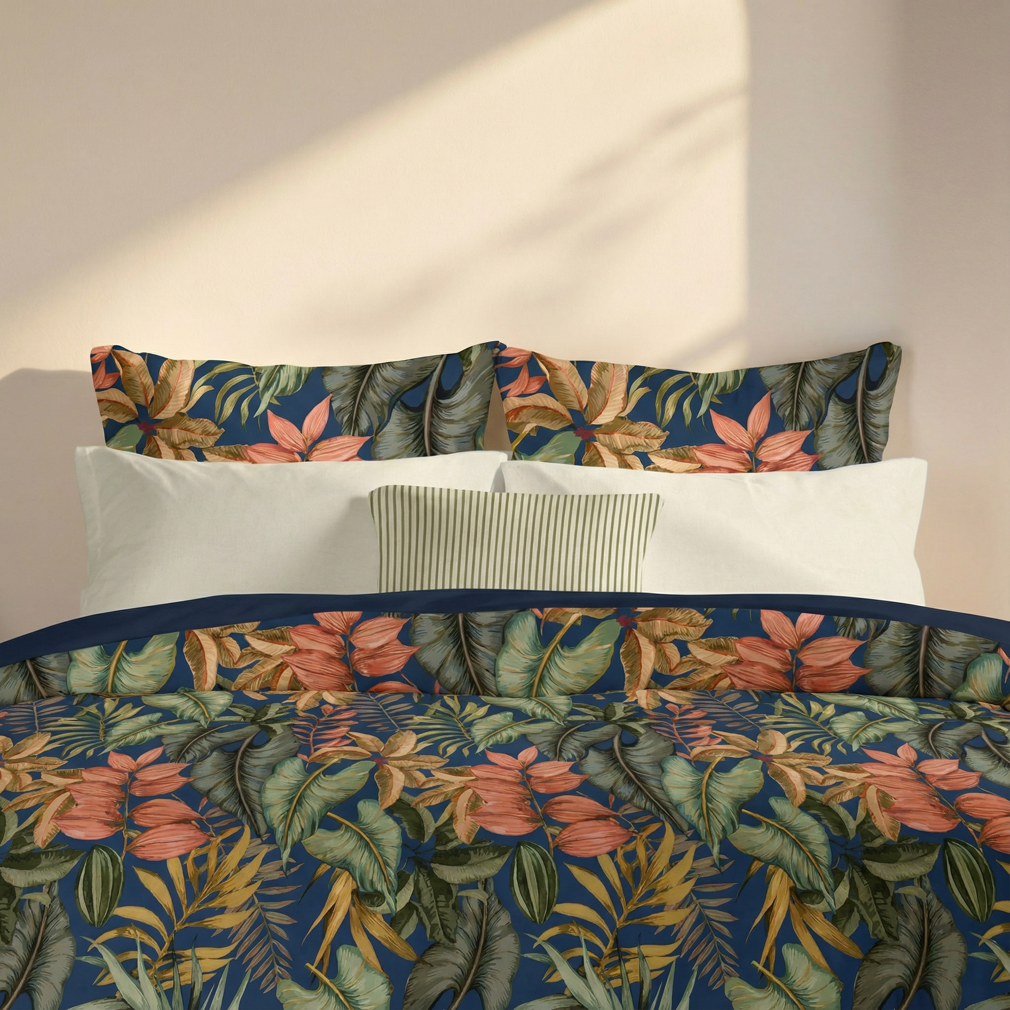 Housse de couette réversible Loriguilla en percale 200 fils/cm²