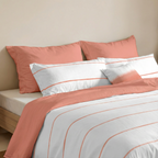 Housse de couette réversible en percale, 200 fils/cm², Corail Ibiza