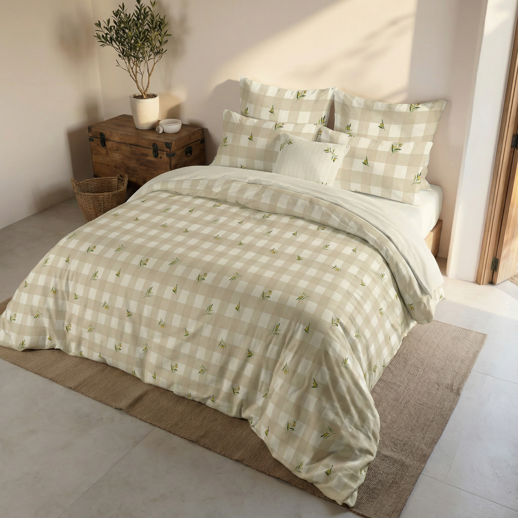 Sella percale duvet cover, 200 thread count