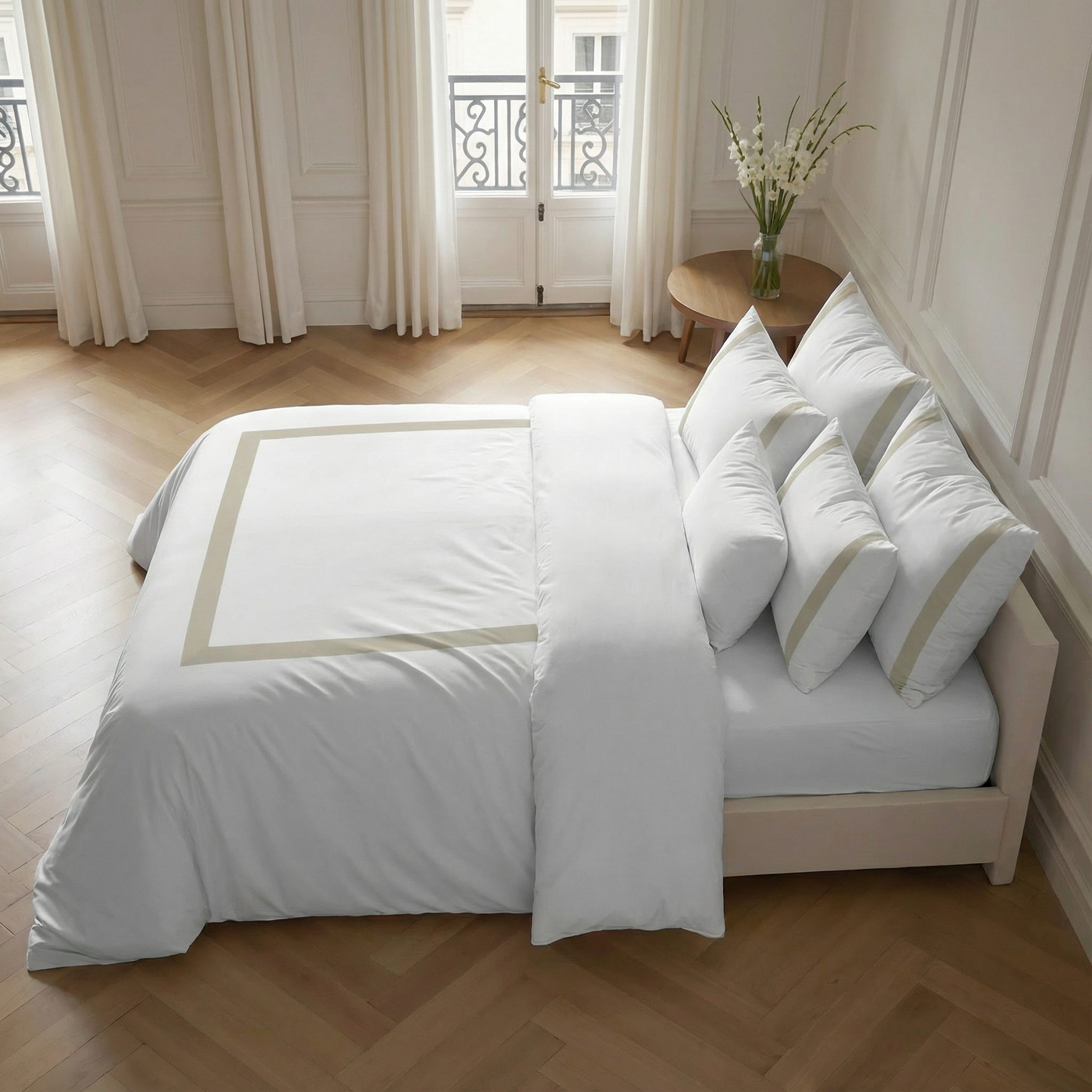 Funda nórdica Portitxol Beige percal 200 hilos