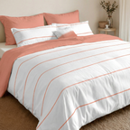 Housse de couette réversible en percale, 200 fils/cm², Corail Ibiza