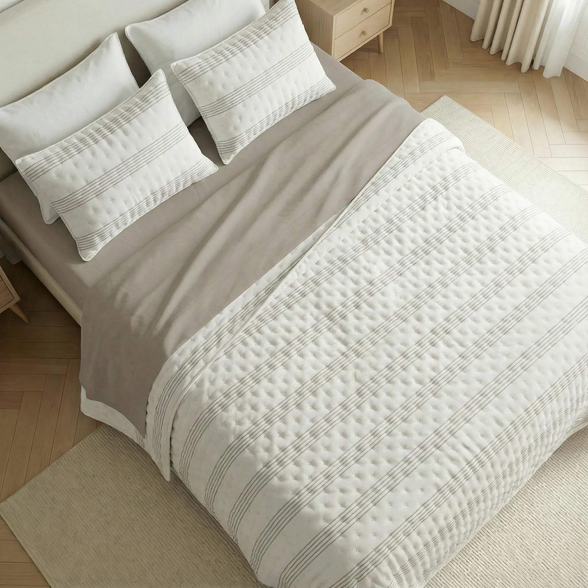 Couvre-lit bouti imprimé Abeille doux au toucher