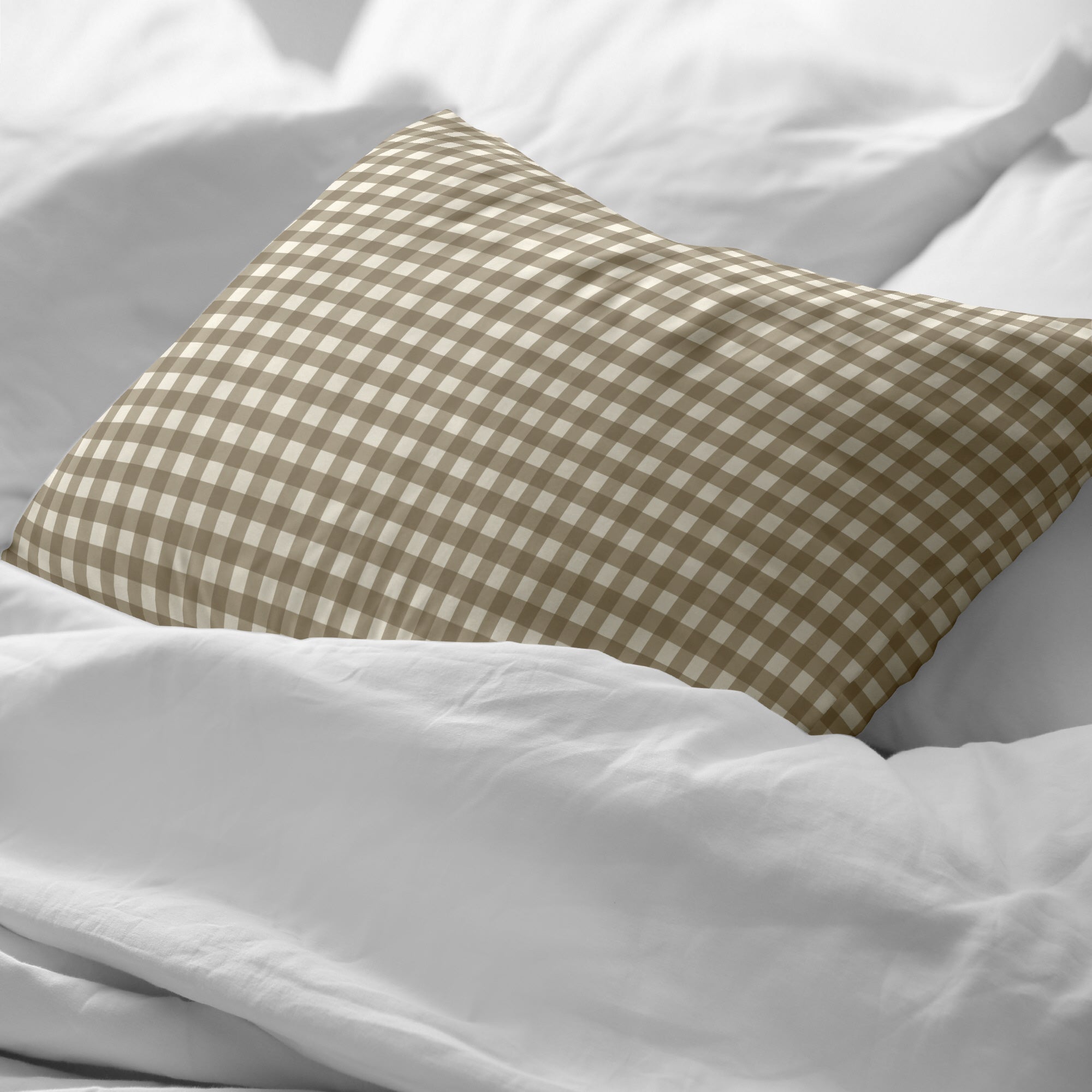 Funda de almohada Aielo Marrón percal 200 hilos