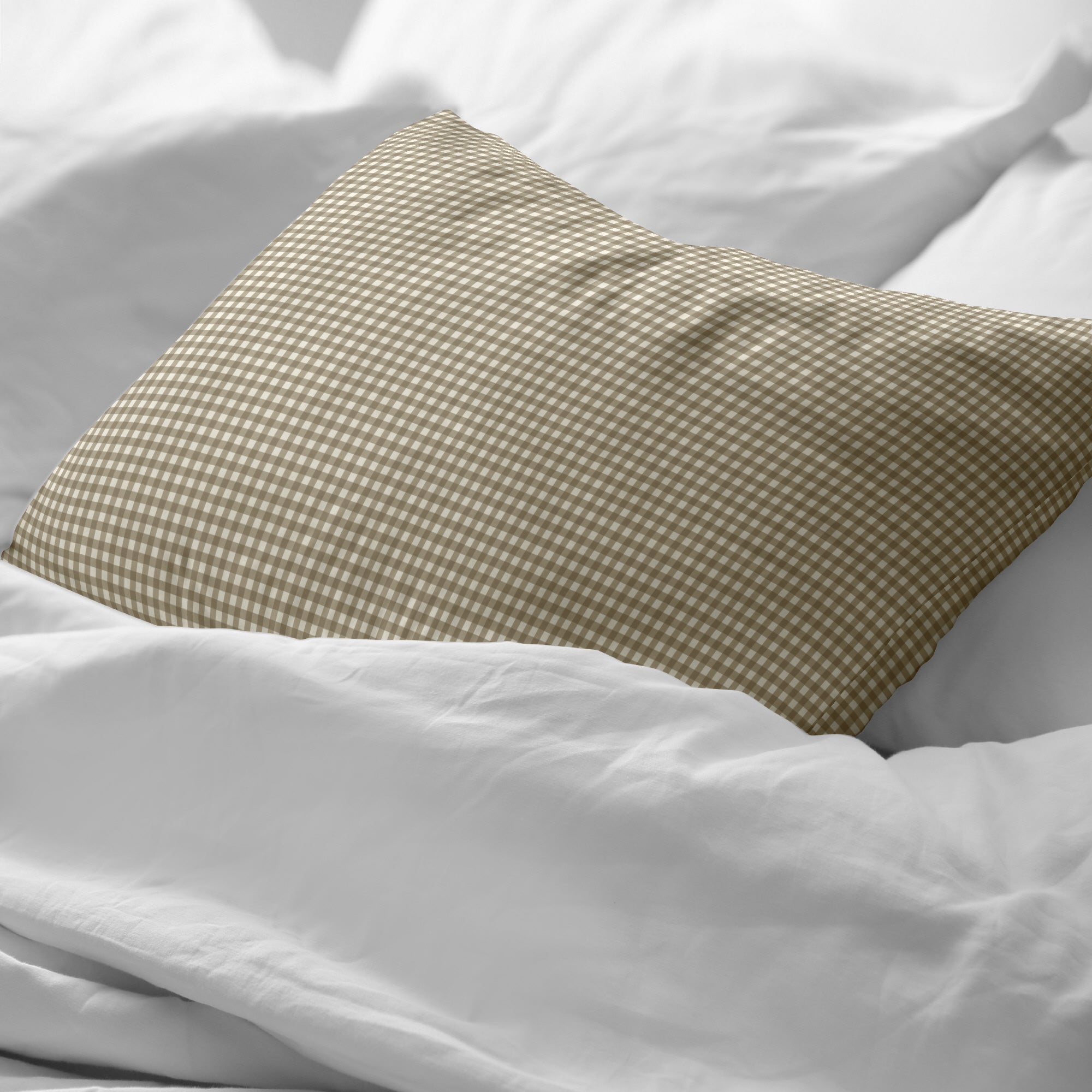 Funda de almohada Aielo Marron Pequeño percal 200 hilos