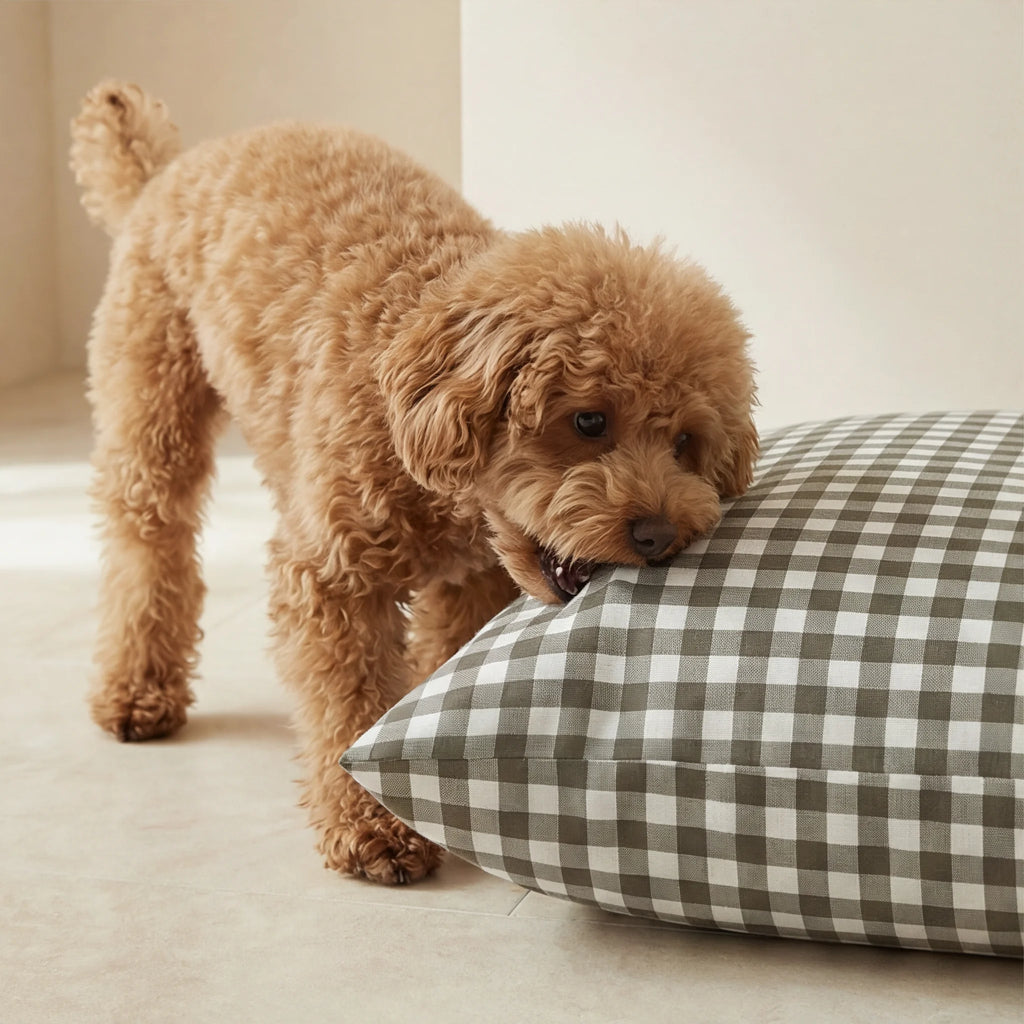 Aielo Brown Stain-Resistant Pet Bed with Removable Cover