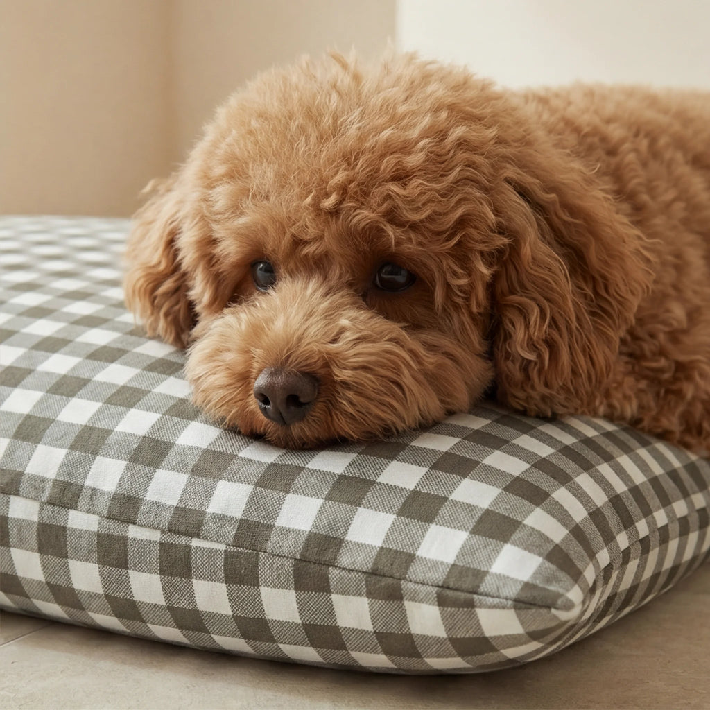 Aielo Brown Stain-Resistant Pet Bed with Removable Cover