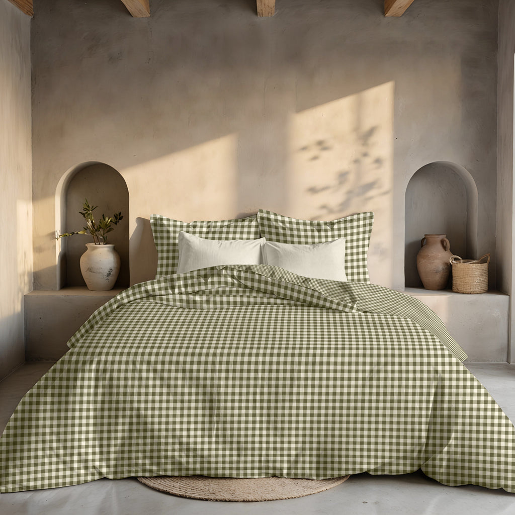 Funda nórdica reversible Aielo Verde percal 200 hilos