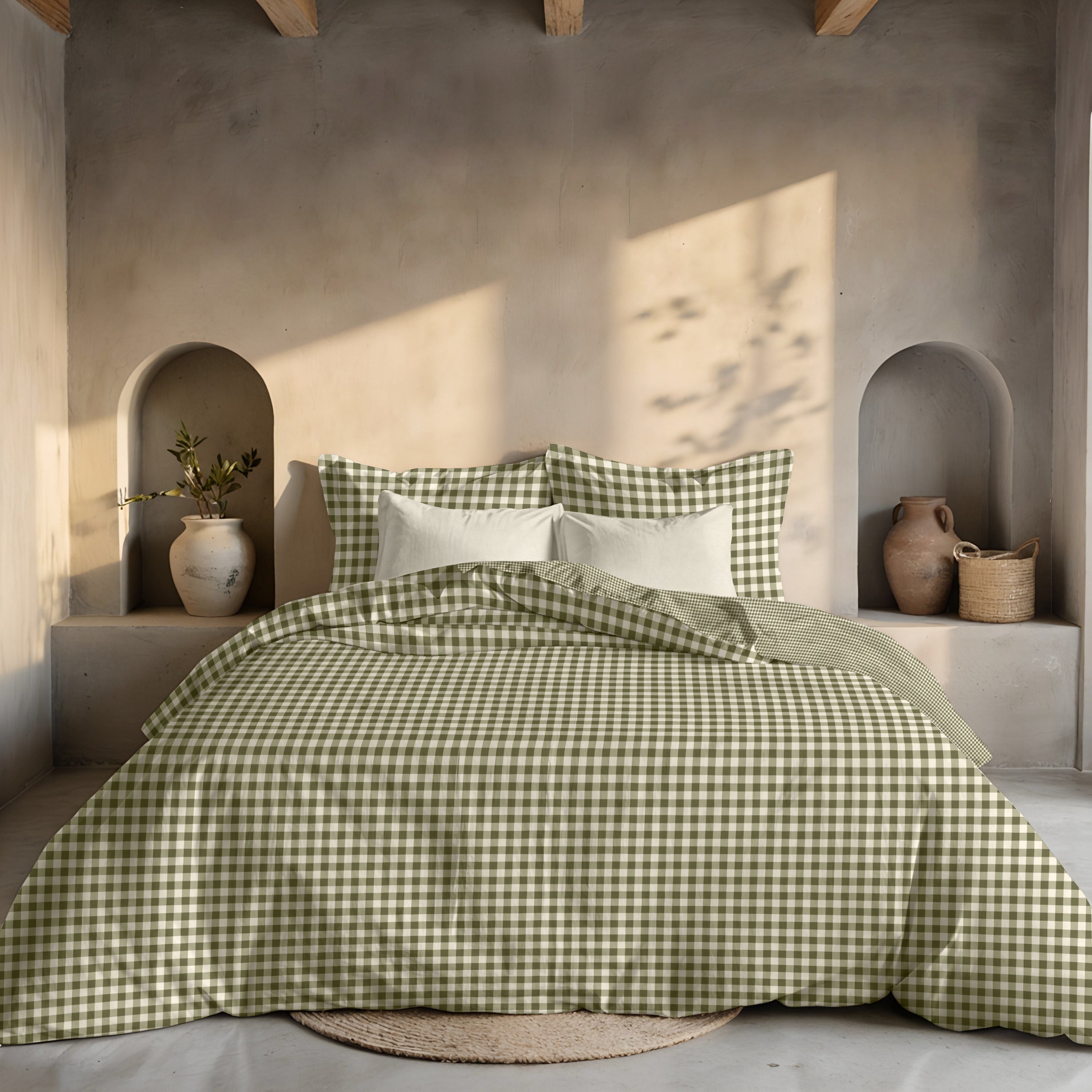 Funda nórdica reversible Aielo Verde percal 200 hilos