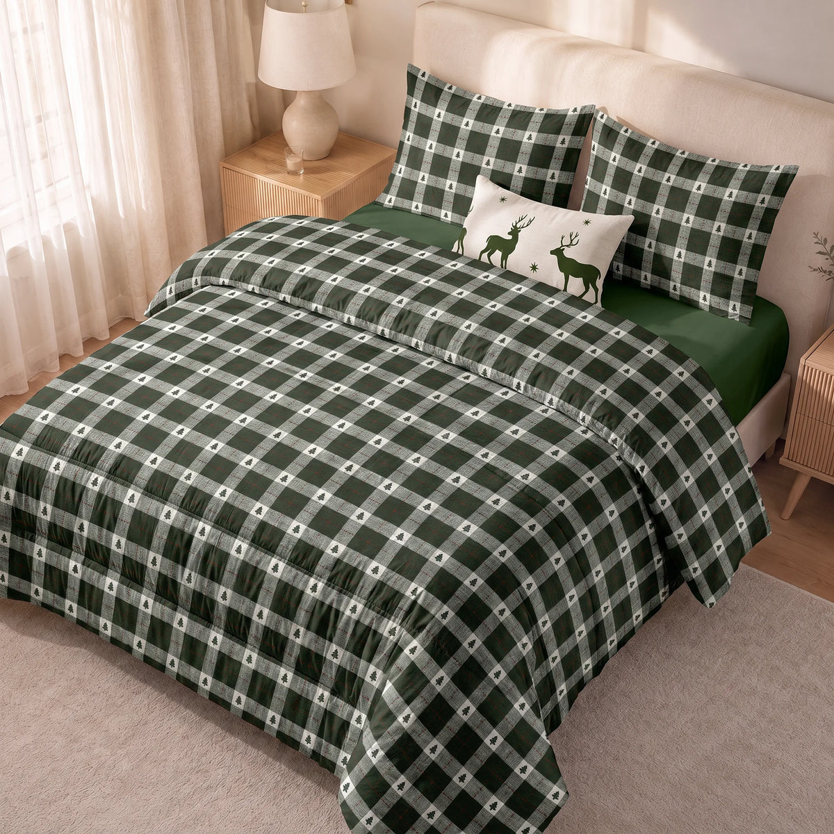 Edredón estampado acolchado Arbolina 12 tacto suave