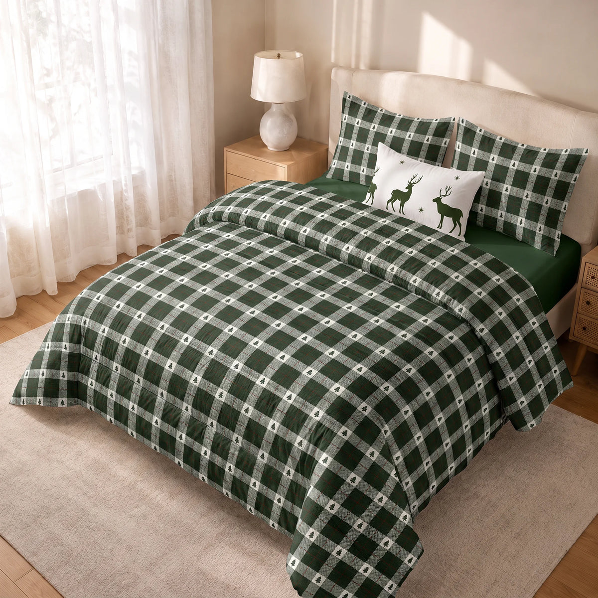 Edredón estampado acolchado Arbolina 12 tacto suave
