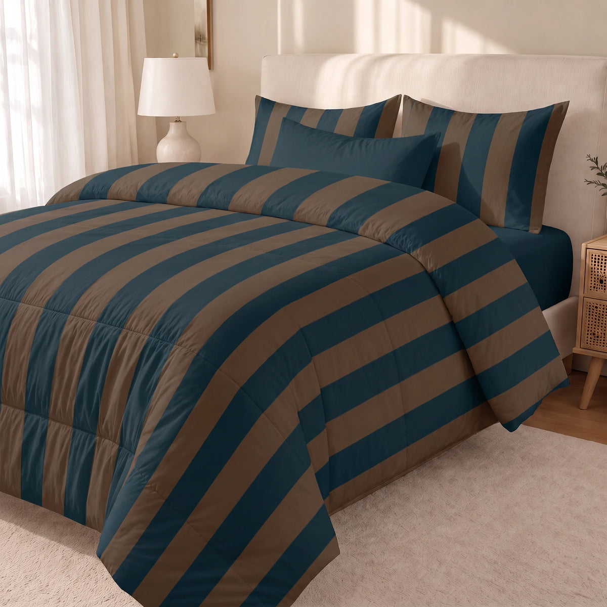 Edredón estampado acolchado Asme tacto suave