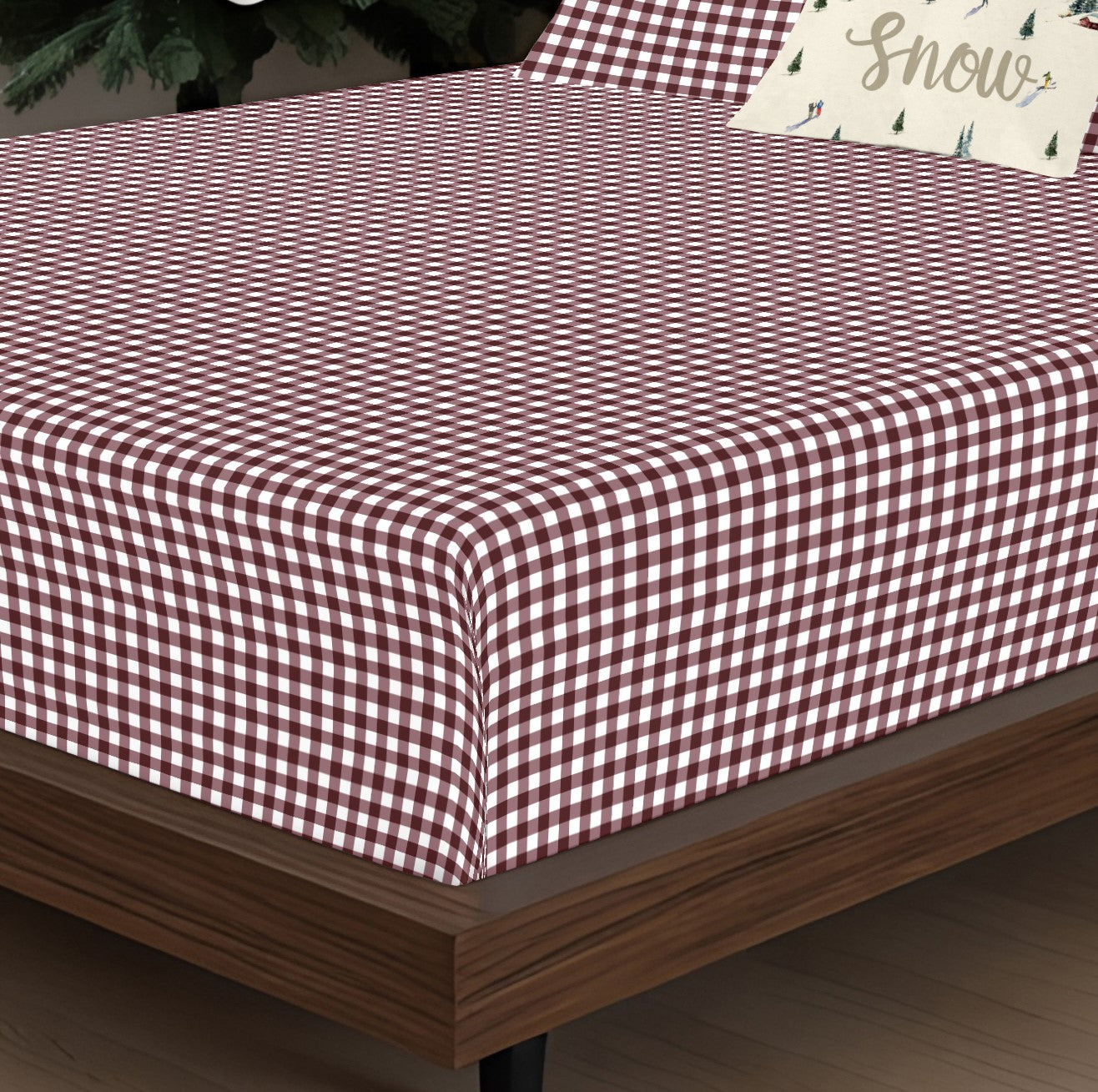 Christmas Vichy 100% cotton sheet set