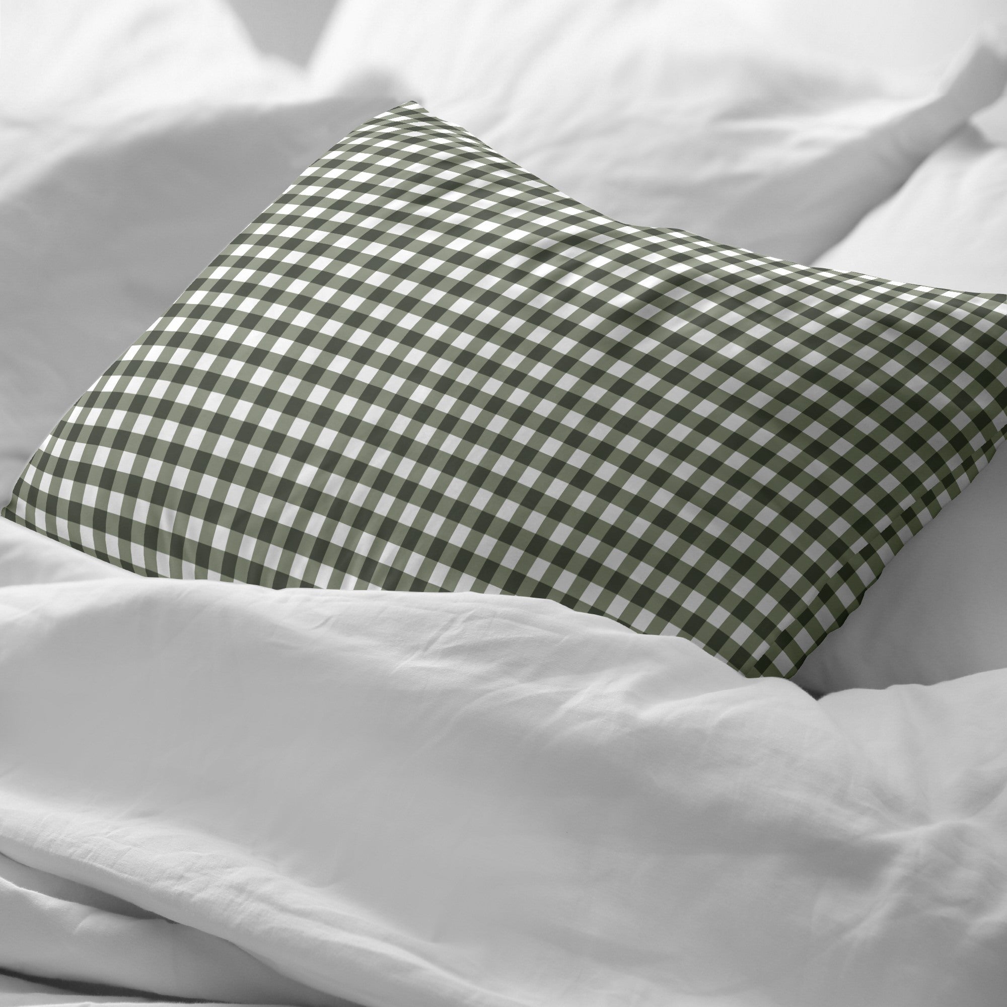 100% cotton pillowcase Xmas Vichy Green