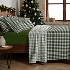 Christmas Vichy Green Sheet Set 100% Cotton