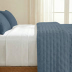 Plain quilted bedspread, Ash Blue, soft to the touch