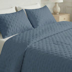 Plain quilted bedspread, Ash Blue, soft to the touch