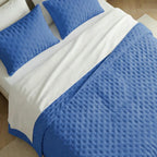 Couvre-lit matelassé uni bleu ciel, doux au toucher