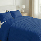 Plain quilted bedspread, Cobalt Blue, soft to the touch
