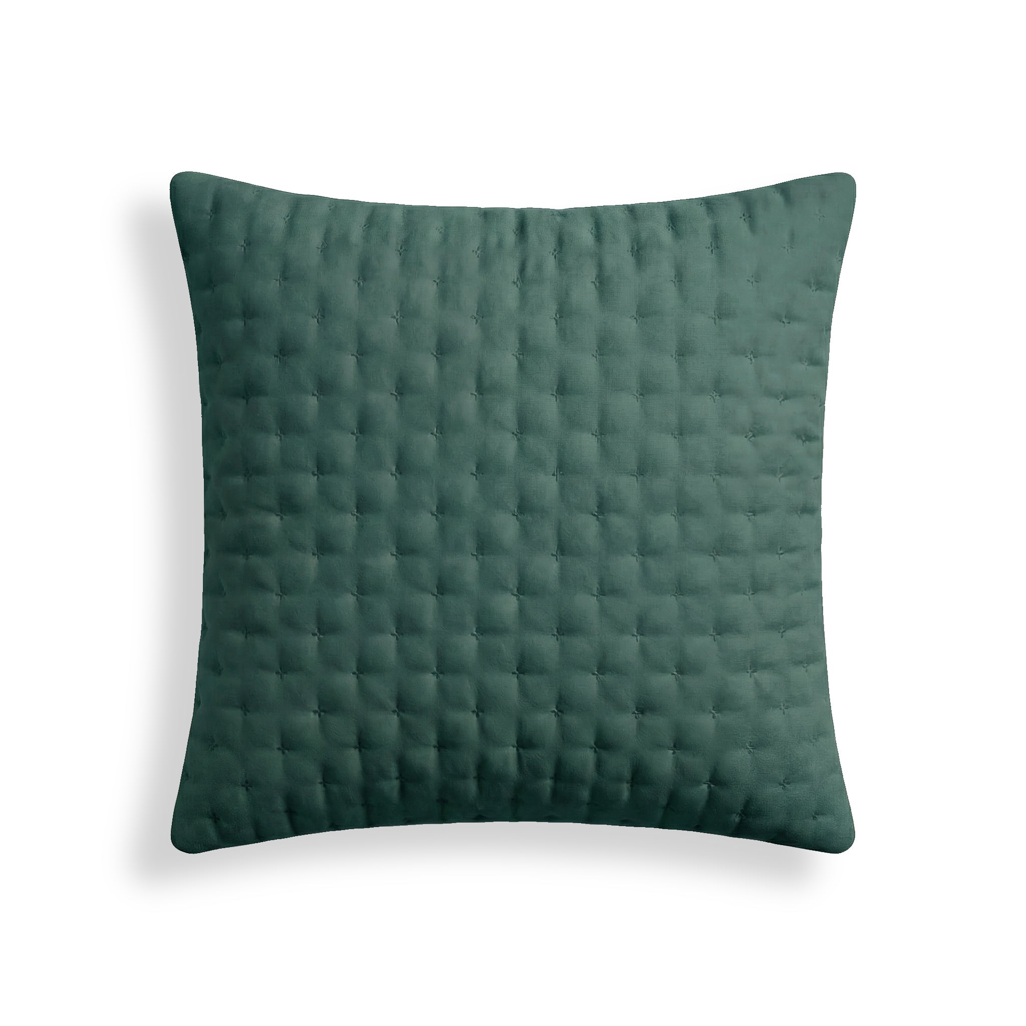 Funda de almohada lisa acolchada Azul Esmeralda 65x65 cm