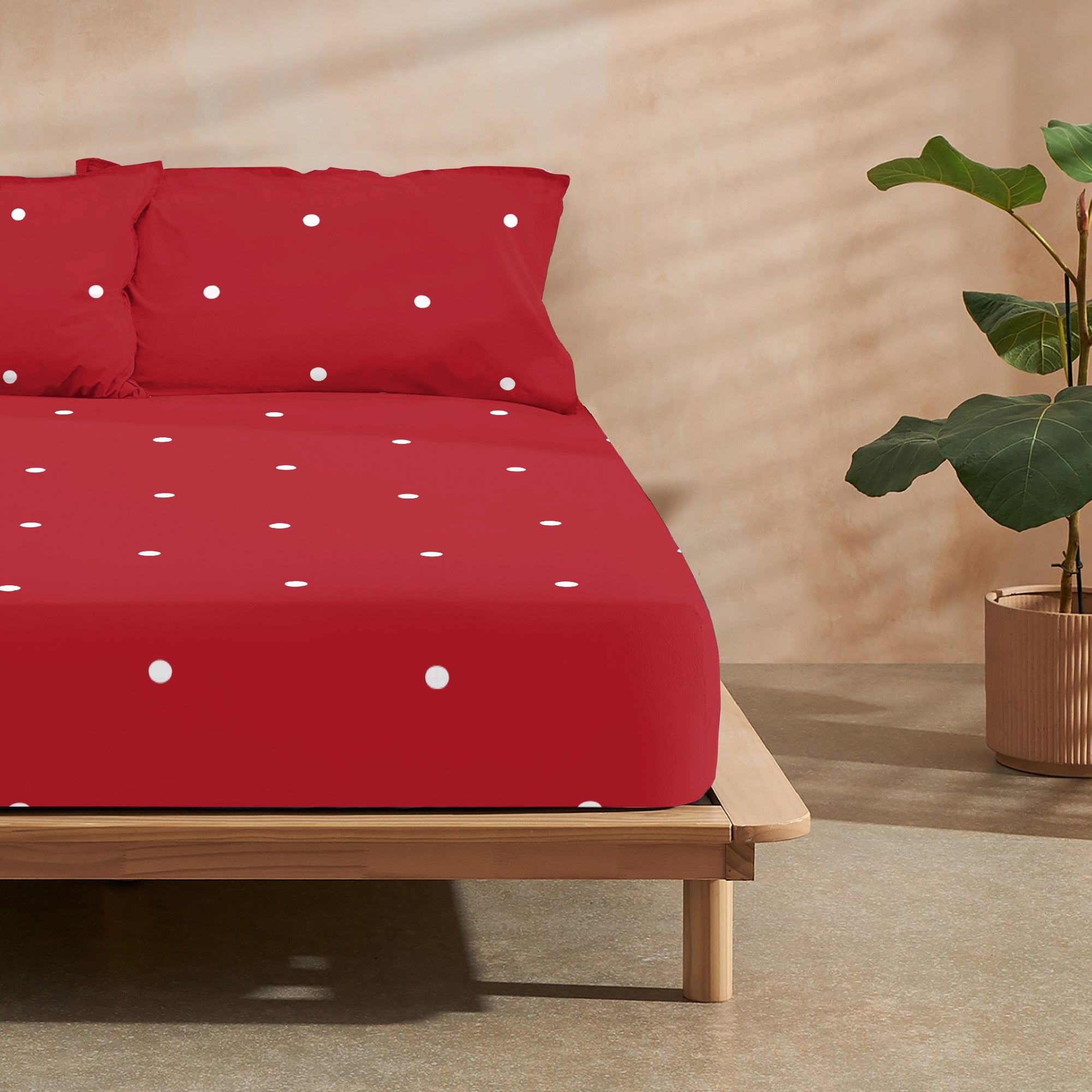 Laponia fitted sheet 47 red 100% cotton