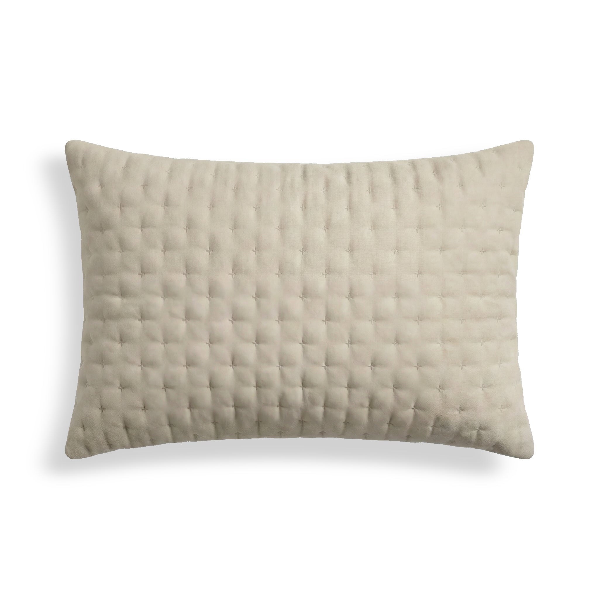 Funda de almohada lisa acolchada Beige Claro 50x80 cm