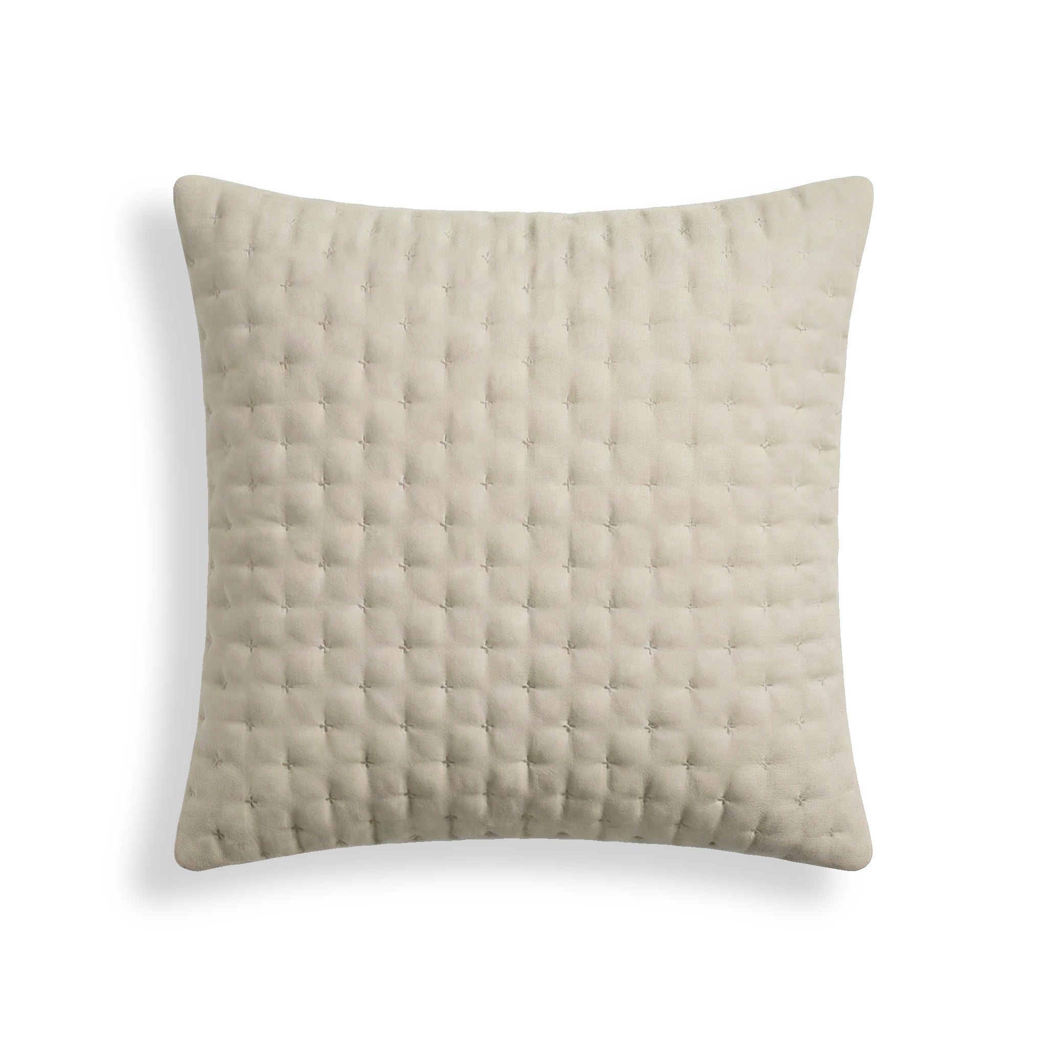 Funda de almohada lisa acolchada Beige Claro 65x65 cm