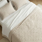 Colcha lisa acolchada Beige Claro tacto suave