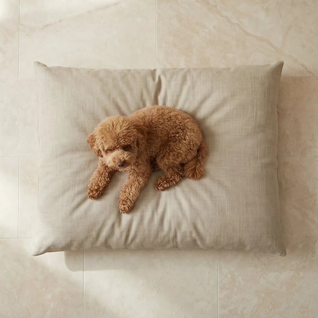 Stain-resistant removable pet bed Medium Beige