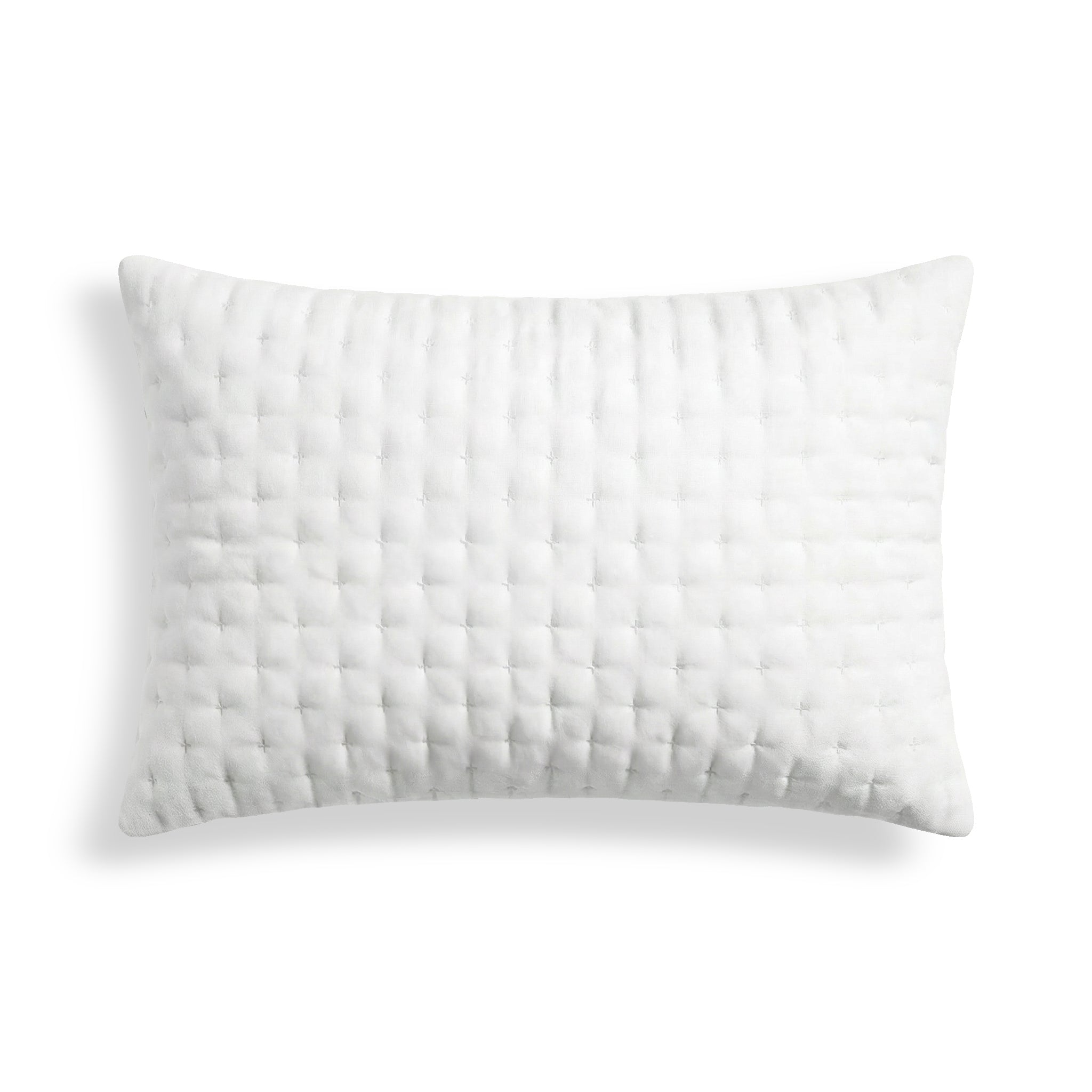 Housse de coussin matelassée unie, blanche, 30 x 50 cm