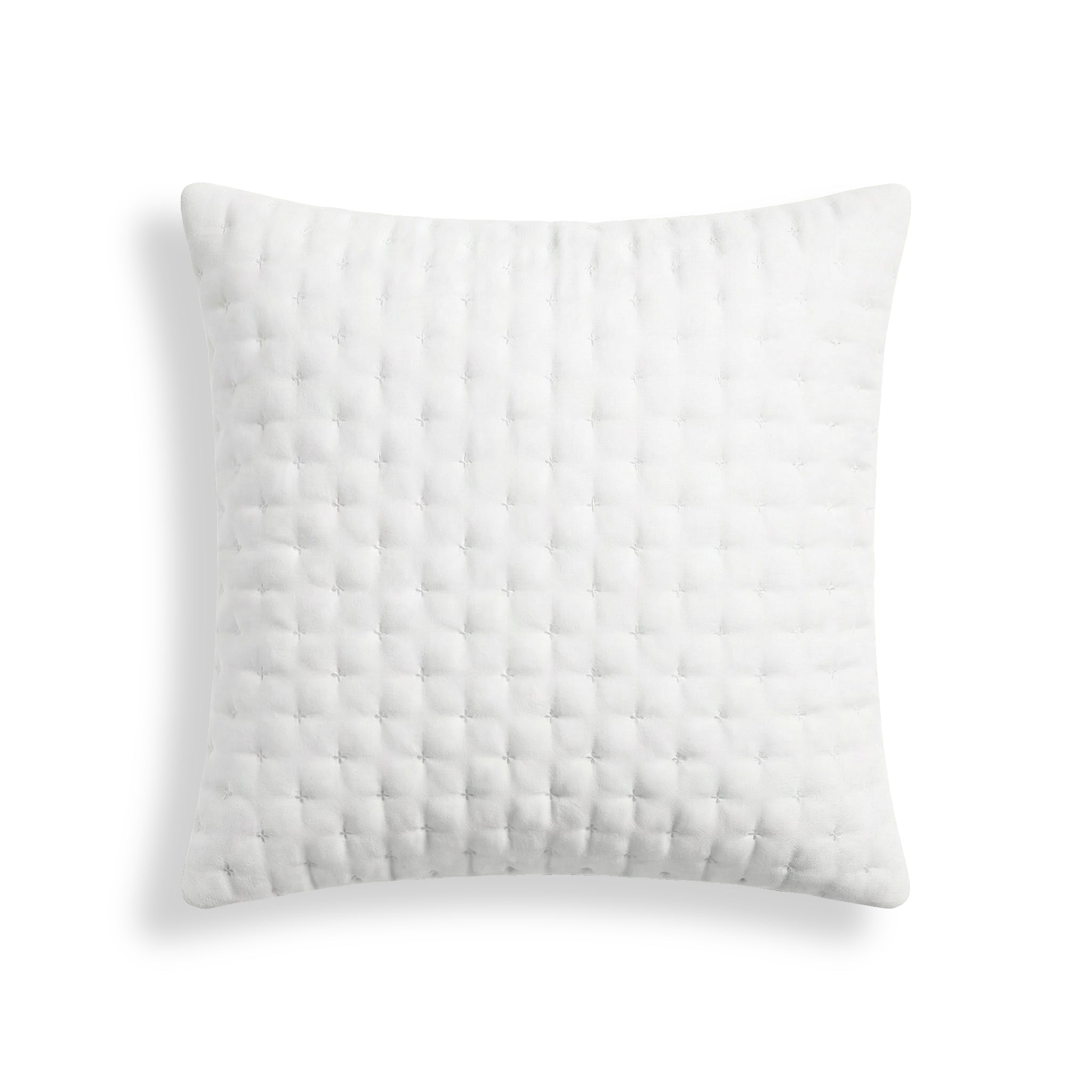 Taie d'oreiller matelassée unie, blanche, 65 x 65 cm