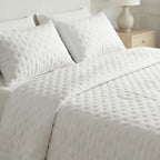 Colcha lisa acolchada Blanco tacto suave