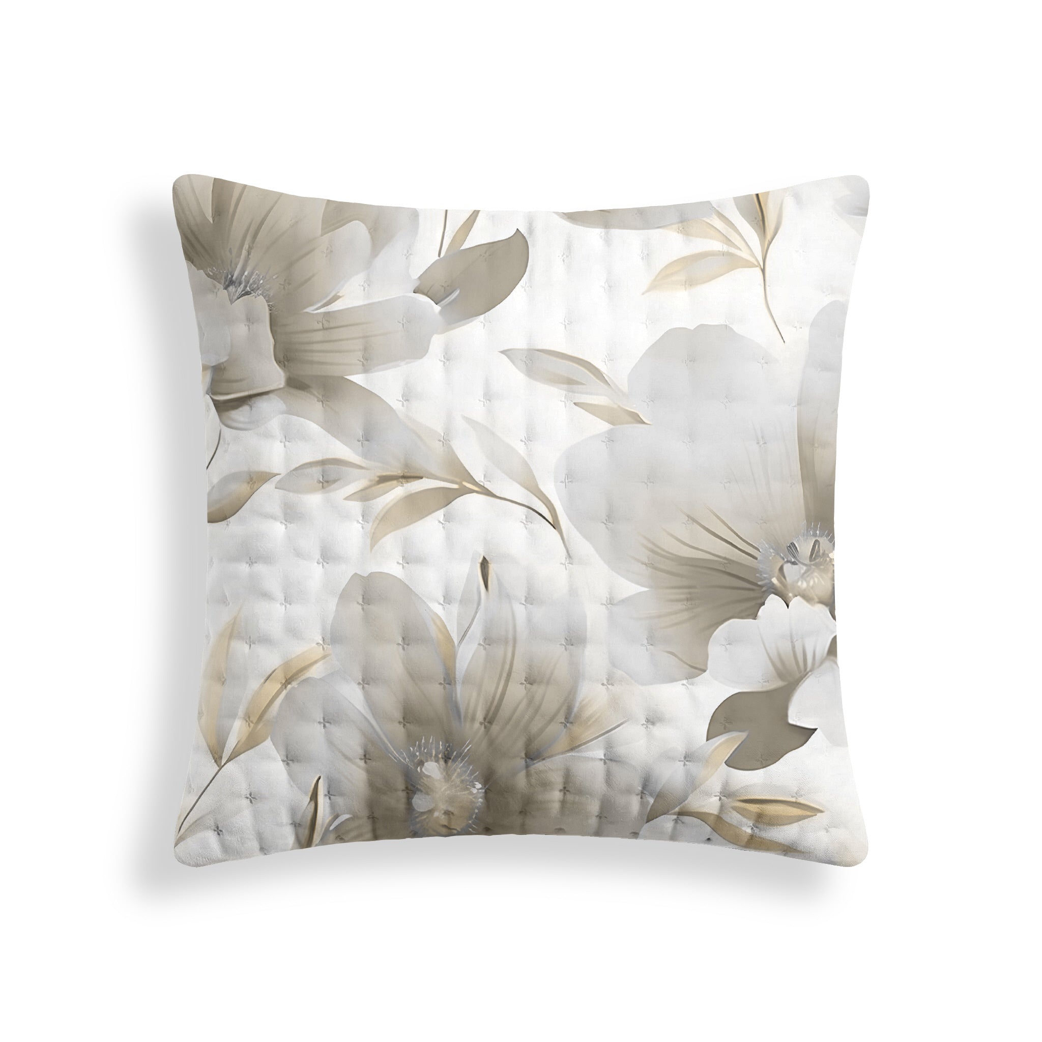 Bloom Beige Quilted Pillow Sham