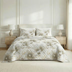 Bloom Beige printed bouti quilt soft touch
