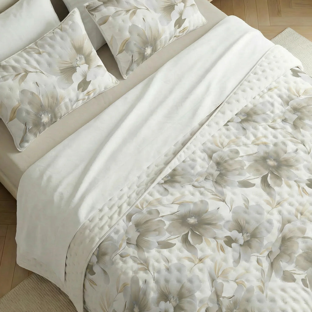 Bloom Beige printed bouti quilt soft touch