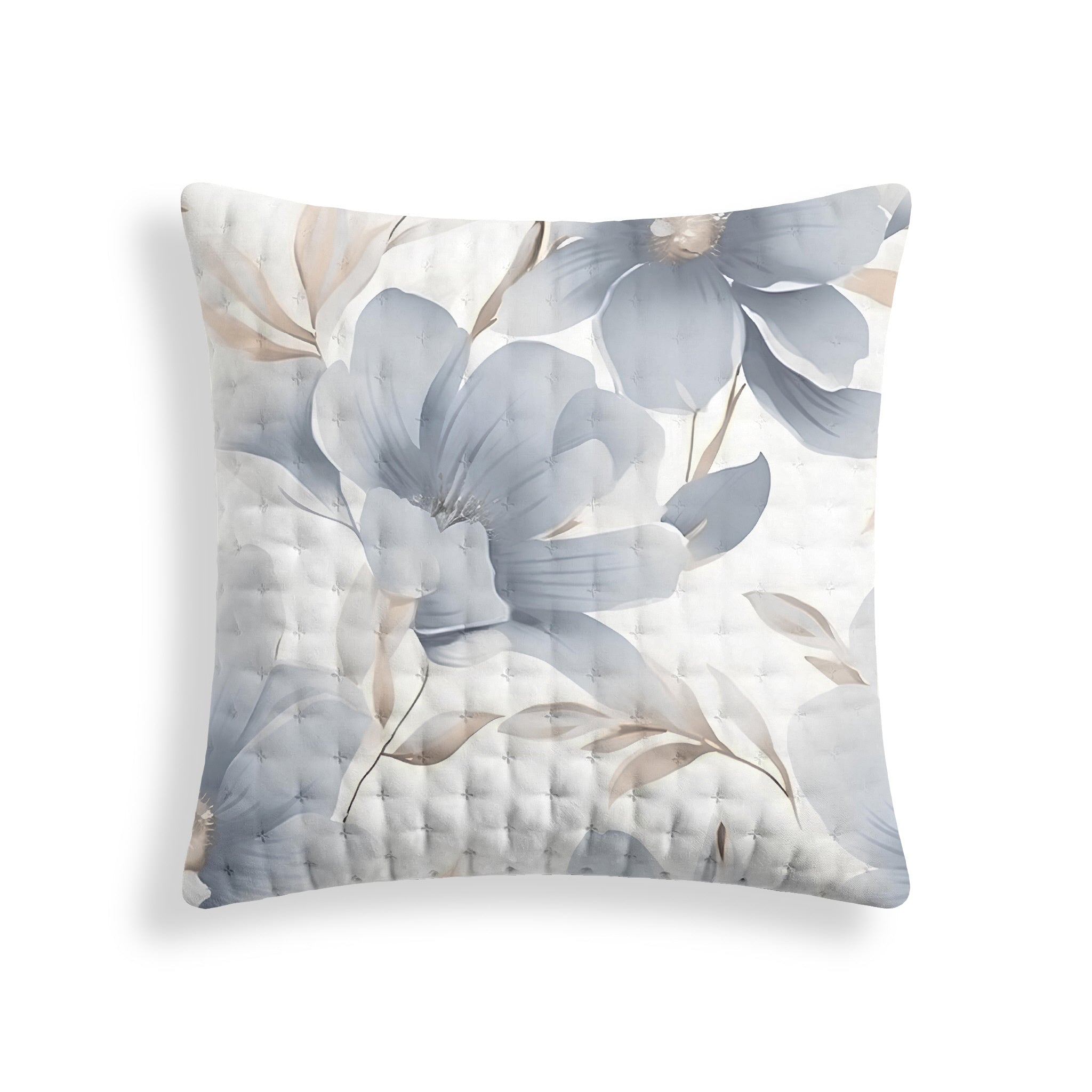 Bloom Blue Printed Quilted Pillow Sham