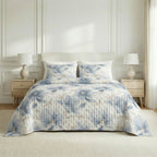 Bloom Blue printed bouti quilt soft touch